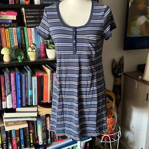 Lucky Brand Size Small Blue and White Striped Dress